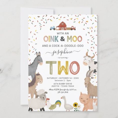 Farm 2nd Birthday, Farm First Birthday, Farm Invitation, Animal Theme Birthday, Barnyard Birthday Party, Farm Theme Birthday, Farm Animals Birthday Party, 2nd Birthday Boys, Farm Themed Birthday Party