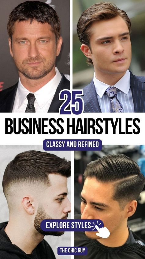 Best Professional Haircuts for Men to Elevate Your Business Look Mens Office Hairstyles, Lawyer Haircut, Professional Haircuts For Men, Mens Haircut 2024, Gentlemen Haircut, Mens Straight Hairstyles, Gentleman's Cut, Popular Beard Styles, Undercut With Beard