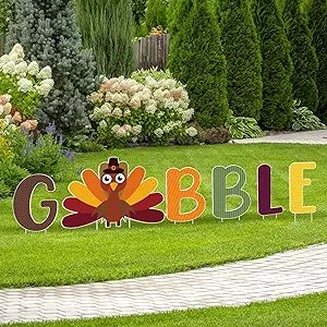 6 Pcs Thanksgiving Yard Sign Gobble Thanksgiving Outdoor Lawn Decorations Gobble Turkey Thanksgiving Decorations Cute Outside Turkey Decoration Thanksgiving Yard Stakes for Fall Fall Thanksgiving Thanksgiving Inflatables, Outdoor Fall Decor Ideas, Fall Party Themes, Turkey Decor, Lawn Decorations, Outside Decorations, Turkey Thanksgiving, Lawn Sign, Fall Outdoor Decor