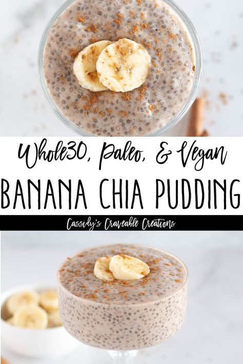 Banana Chia Seed Pudding, Overnight Chia Pudding, Chia Pudding Breakfast, Whole 30 Dessert, Banana Chia Pudding, Chia Recipe, Healthy Food Habits, Chia Seed Recipes, Whole 30 Breakfast