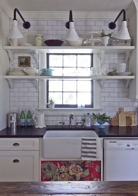 Backsplash Inspiration, Rustic Remodel, Window Over Sink, Kitchen Sink Window, Trendy Farmhouse Kitchen, Sink Decor, Attic Loft, Tiles Ideas, Subway Tiles