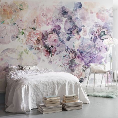 Brewster Home Fashions Wish Wall Mural | Wayfair Design Ložnic, Pink Flowers Wallpaper, Floral Wall, Floral Wallpaper, Design Interior, Wall Mural, Mural Wallpaper, Wall Paneling, Feng Shui