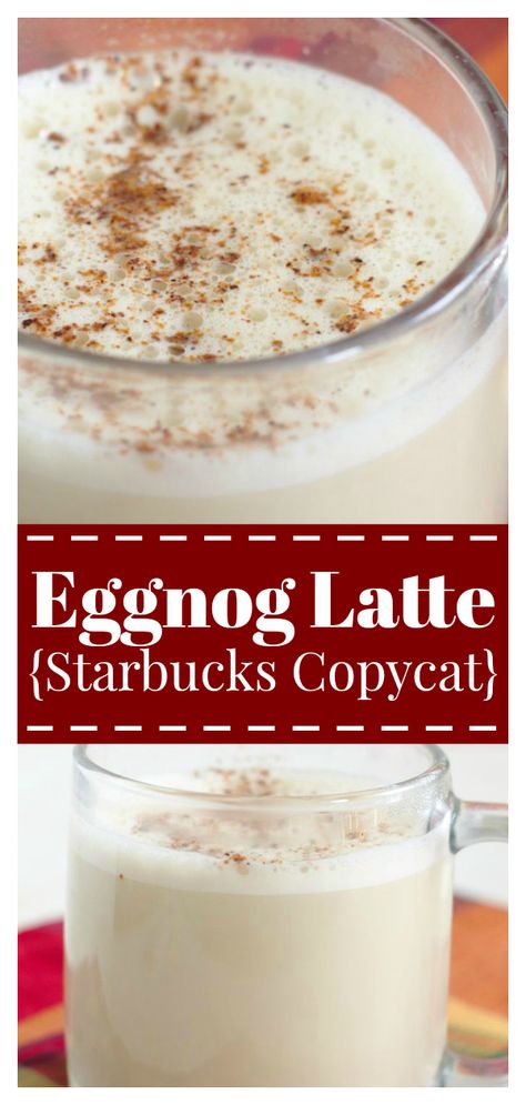 Eggnog Latte Recipe, Eggnog Coffee, Holiday Starbucks, Eggnog Latte, Vegan Eggnog, Nespresso Recipes, Copycat Starbucks Recipes, Eggnog Recipe, Pin Ideas