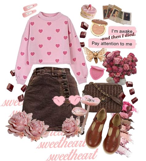 Sweetheart Outfit, 80s Inspired Outfits, Strawberries Chocolate, Pink Hair Clips, Pastel Pink Hair, Cottagecore Outfits, Clueless Outfits, Girl Trends, Outfit Shoplook