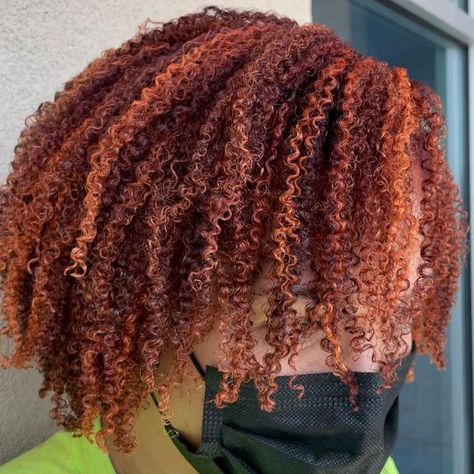 Red Hair Blonde Highlights Curly, Red Highlights Natural Hair, Copper Hair With Red Highlights, Copper Hair With Dark Roots Red Ombre, Auburn Natural Hair, Copper And Red Hair, Copper Natural Hair, Copper With Blonde Highlights, Hair Preferences