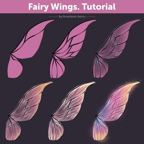 Fairy Wings. Tutorial | Patreon Wings Digital Art, Fairy Wings Tutorial, Fairy Wings Drawing, Wings Tutorial, Trick Art, How To Render, Fairy Paintings, Wings Drawing, Speed Painting