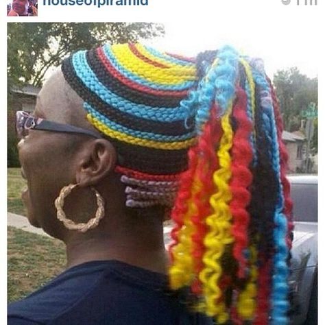 Ha No Way Girl, School Braids, Visor Hairstyles, Colored Braids, Taste The Rainbow, Braids With Weave, Weird Fashion, Natural Hair Braids, Rainbow Hair