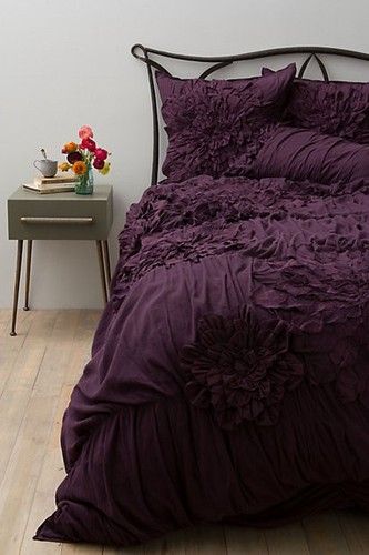 Plum Bedding, Purple Comforter, Anthropologie Bedding, Purple Bedding, Purple Bedroom, Purple Rooms, Queen Duvet, Queen Duvet Covers, Dream Bedroom