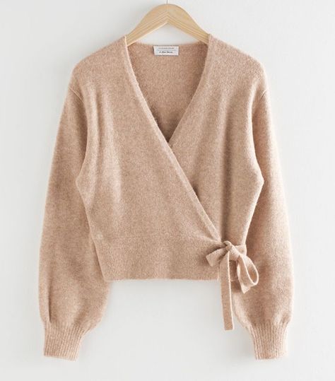 & Other Stories Wrap Cardigan Oatmeal Cardigan, Knit Wrap, Beige Cardigan, Wrap Cardigan, Cardigan Sweaters For Women, Wrap Sweater, 가을 패션, Fashion Story, Sweater Weather