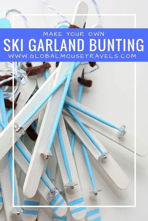 Ski Theme Centerpiece, Ski Crafts Diy Projects, Ski Theme Party Decorations, Ski Themed Christmas Tree, Ski Ornaments Diy, Diy Ski Decor, Ski Birthday Party, Afterski Party, Apres Ski Party Decoration