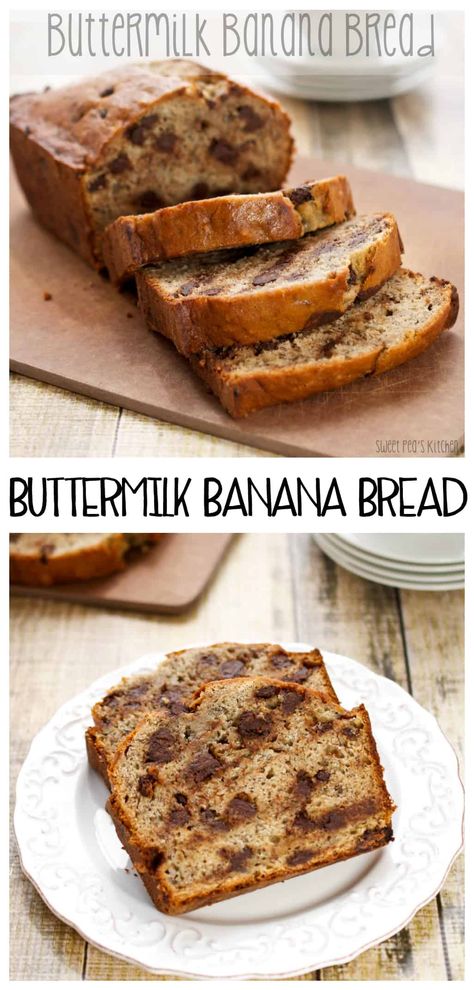 Buttermilk Banana Bread Buttermilk Banana Muffins, Substitute For Buttermilk, Buttermilk Banana Bread, Banana Buttermilk, Bread Sweet, Cinnamon Honey Butter, Buttermilk Recipes, Easy Banana Bread Recipe, Best Banana Bread