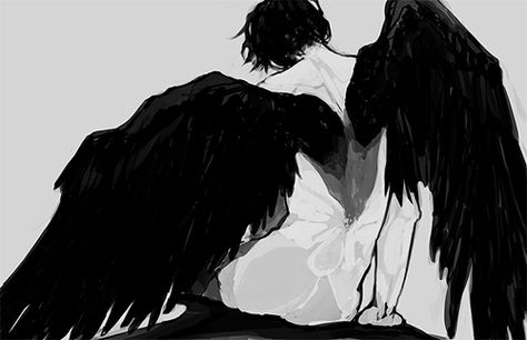 angel Winged People, Maximum Ride, Wings Drawing, Ange Demon, Wings Art, A Court Of Mist And Fury, Black Wings, Wow Art, Angels And Demons