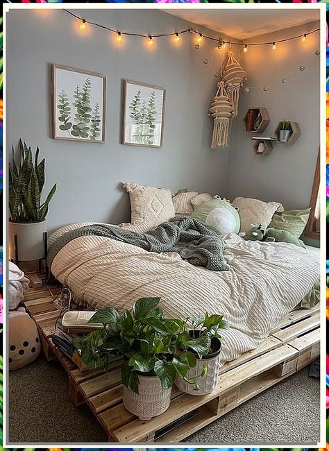 Looking to revamp your bedroom decor? Learn how to transform your space with a DIY pallet bed! This easy and affordable project will give your room a rustic and cozy vibe. Say goodbye to boring furniture and hello to a stylish new look with a pallet bed. Try it out today! Boho Bedroom Diy, Diy Pallet Bed, Boho Bedroom Design, Bedroom Ideas For Couples Modern, Pallet Bed, Living Room Styles, Pallet Furniture Living Room, Future Ideas, Living Room Flooring