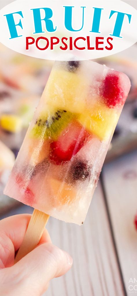 Frozen Fruit Popsicles, Fresh Fruit Popsicles, Easy Popsicle Recipes, Fruit Popsicle Recipes, Homemade Fruit Popsicles, Fruit Ice Pops, Frozen Fruit Bars, Homemade Ice Pops, Healthy Popsicle Recipes