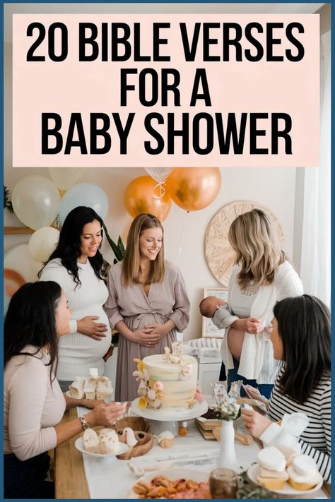 Group of women at a baby shower with balloons and cake. Bible Verse For Baby Girl, Bible Verse For Baby, Baby Bible Verses, Bible Verse For Moms, Uplifting Bible Verses, Gospel Of Luke, Bible Verses For Kids, Powerful Scriptures, Baby Blessing