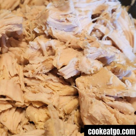 Shredded turkey, I know what you think.. what?? I love to get turkey breasts to cook to shred to put into recipes, or le Shredded Turkey Breast Recipes, Pumpkin Dog Treat, Turkey In Oven, Shredded Turkey Recipes, Turkey Breast Crockpot, Turkey Sandwiches Recipes, Whole Turkey Recipes, Cooking Turkey Breast, Turkey Cutlets