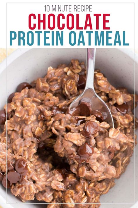 Protein Powder Oatmeal, Chocolate Protein Oatmeal, Healthy Breakfast Recipe, Protein Baking, Protein Oatmeal, Healthy Food Habits, Healthy Food Menu, Protein Powder Recipes, Lost 100 Pounds