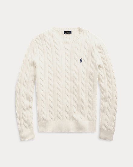 Cable-Knit Cotton Jumper | Ralph Lauren UK Ralph Lauren Jumper, Ralph Lauren Pullover, Cotton Jumper, Polo Sport, Ralph Lauren Sweater, Knitwear Cardigan, Short En Jean, Knit Crewneck, Designer Clothes For Men