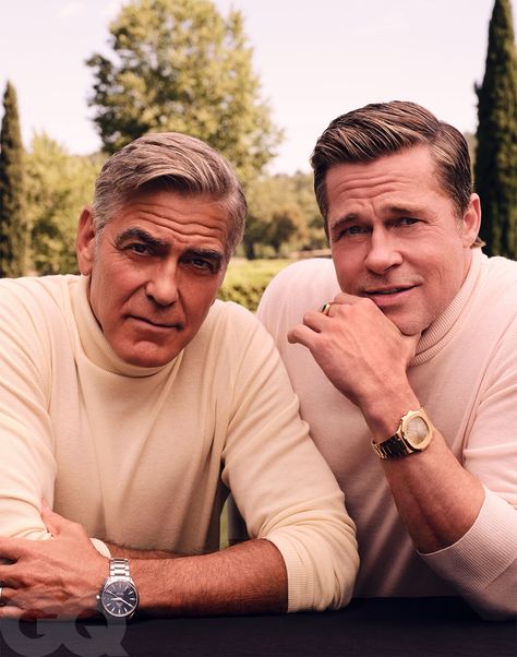 Brad Pitt And George Clooney, Brad Pitt 2024, Brad Pitt Gq, Brad Pitt George Clooney, Burn After Reading, Ocean’s Eleven, Noah Baumbach, Cowboy Carter, Strange History