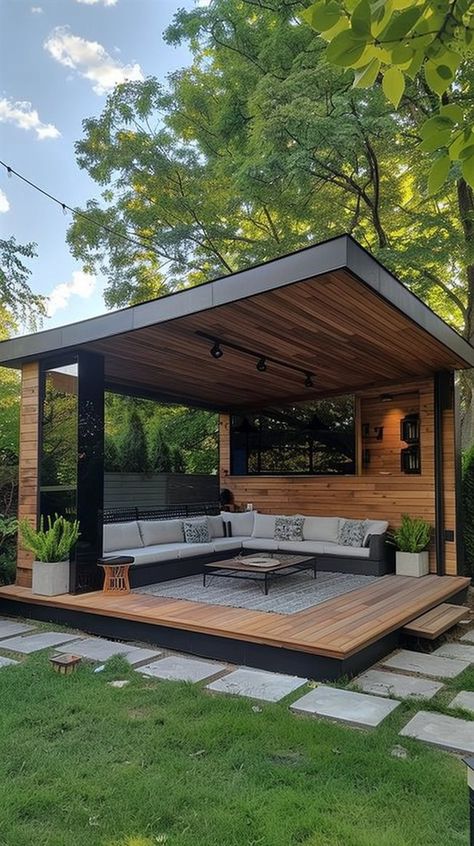 +90 Breathtaking Outdoor Gazebo Ideas (2024) - DecorWithEva Backyard Lounge Area, Covered Gazebo, Outdoor Gazebo Ideas, Pergola Outdoor, Modern Gazebo, Gazebo Ideas, Outdoor Gazebo, Outdoor Lounge Area, Pergola Ideas