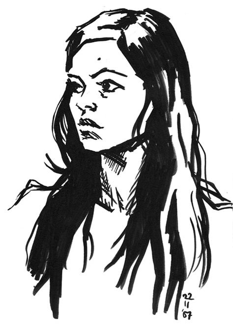 Life drawing with brushpen by https://thecory.deviantart.com on @DeviantArt Pen Portrait, Ink Portrait, Brush Pen Art, Pen Art Work, Music Drawings, Sketches Of People, Graph Paper Art, Sketch Markers, Portrait Sketches