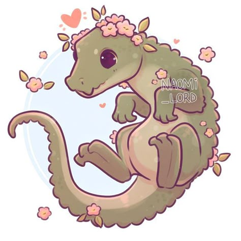 Naomi Lord Art on Instagram: "✨🌸 New kawaii animal tiiime! This weeks it’s an Alligator! 🐊 🌸✨ and you may be thinking ‘haven’t I seen this lil guy before?’ And the answer is yes! I drew Alligator Loki before but realised if I took off his hat and added flowers it was perfect for my animal series!!! 😂💕 • #kawaiiart #pastelart #clipstudiopaint #alligator #crocodile" Naomi Lord Animals, Spiderman Crossover, Naomi Lord Art, Alligator Loki, Naomi Lord, Cute Dragon Drawing, Alligator Crocodile, Cute Kawaii Animals, Animal Doodles