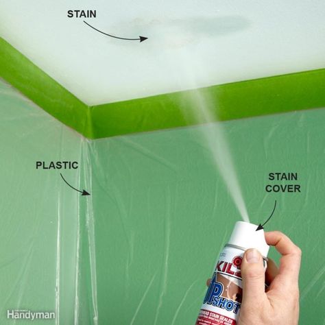 Cover Up a Ceiling Stain Water Stain On Ceiling, Home Maintenance Tips, Easy Home Improvement Projects, House Repair, Easy Home Improvement, Home Improvement Loans, Home Fix, Family Handyman, Diy Home Repair