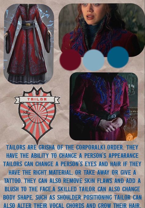 Kefta Grisha Tailor, Grisha Kefta Colors, Shadow And Bone Kefta Colors, Corporalki Grisha Kefta, Grisha Costume, Grishaverse Kefta, Kefta Grisha, Grisha Kefta, Grisha Orders