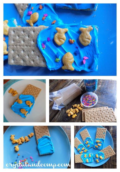 A Preschool Snack for U is for Underwater (Letter of the Week) Letter G Snacks For Preschool, Letter U Snacks For Preschool, U Is For Underwater, Ocean Theme Snacks, Abc Snacks, Alphabet Snacks, Snack Crafts, Ocean Snacks, Letter U Crafts