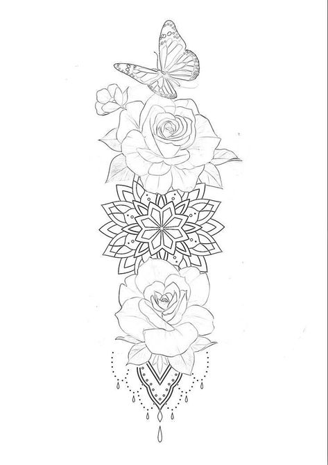 Mandala And Roses Tattoo, Half Sleeve Stencils For Women, Forearm Half Sleeve Tattoos For Women Stencil, Half Mandala Tattoo Design Women Arm, Woman Tattoo Stencil, Forearm Tattoo Women Stencil, Feminine Half Sleeve Tattoo Forearm, Mandala Floral Tattoo Design, Forearm Cover Up Tattoos