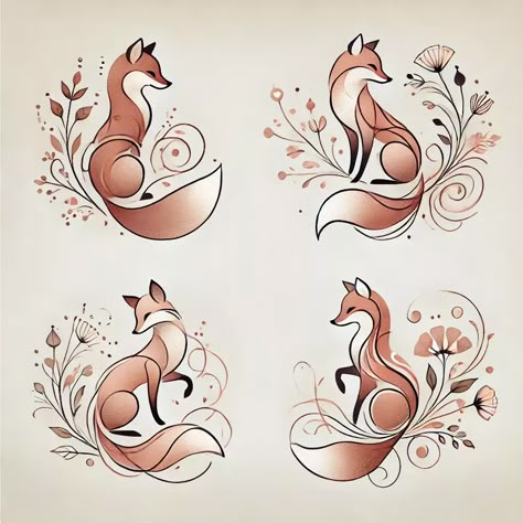 Cool Fox Drawings, Fox Book Tattoo, Female Fox Tattoo, Tiny Fox Tattoos For Women, Sitting Fox Tattoo, Simple Fox Tattoo Design, Fox Neck Tattoo, Feminine Fox Tattoo, Fox Tail Tattoo