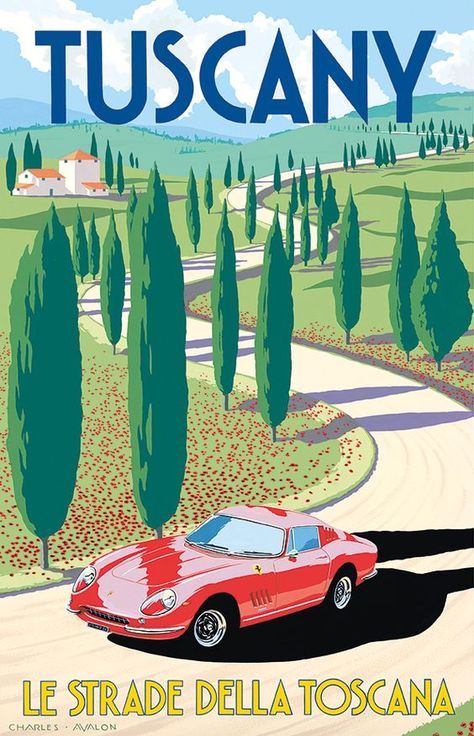 Italy City Tuscany Pop Travel Poster Classic Retro Vintage Kraft Decorative DIY Wall Sticker Home Bar Poster Art Deco, Italian Posters, Italy Poster, Deco Poster, Retro Travel Poster, Art Deco Posters, Vintage Poster Art, Poster Retro, Car Posters