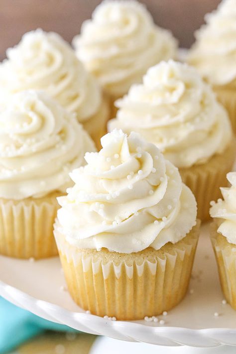 These Vanilla Cupcakes are super moist, light and fluffy and really make a great cupcake! There are a couple different recipes on my site for Vanilla Cupcakes, but these are my all-time favorite! So here’s the funny thing about recipes – not everyone has the same opinion about them. What makes the “perfect” vanilla cupcake … White Cupcake Recipes, Easy Vanilla Cupcakes, Moist Vanilla Cupcakes, Savory Cakes, Vanilla Cupcake Recipe, Coconut Cupcakes, White Cupcakes, Torte Cupcake, Lemon Cupcakes