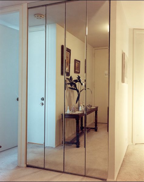 Creative Mirror of Chicago | Painted Glass Commercial Interiors Mirrored Bifold Closet Doors, Sliding Glass Closet Doors, Closet Door Ideas, Mirrored Closet, Closet Organization Bins, Creative Mirror, Closet Mirror, Glass Closet Doors, Closet Door Makeover