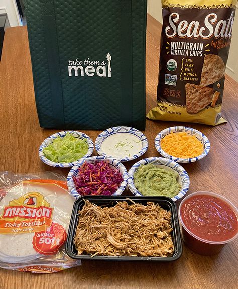 Take Them A Meal | Easy online meal sign ups to support your loved ones. Take Them A Meal Ideas, Meal Train Ideas Dinners, Take Them A Meal, Fresh Corn Salsa, Meal Train, Taco Meal, Take A Meal, Fish Taco Sauce, Lime Chicken Tacos