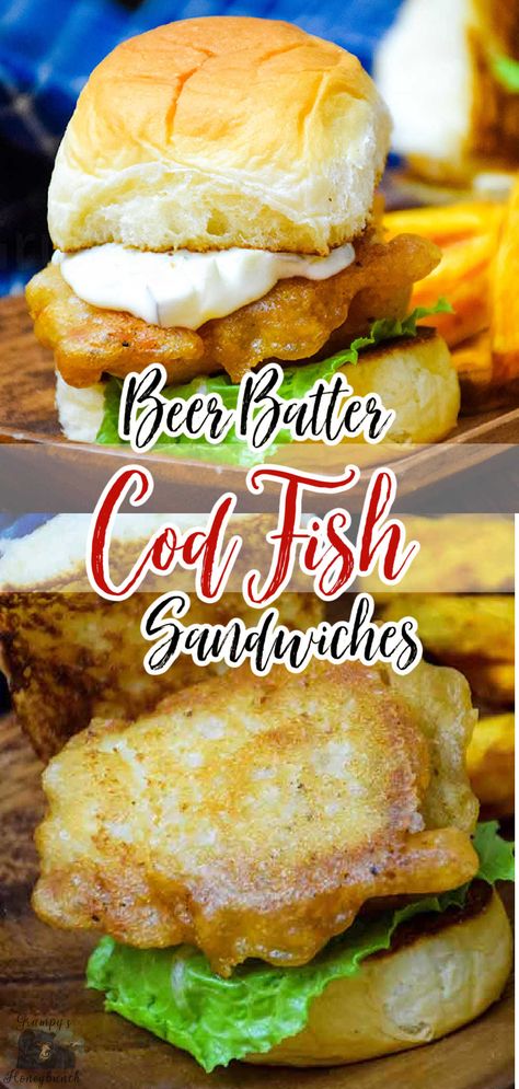 Cod Fish, Cod, Beer Batter Fish, Fish, Fish Sandwich, Sandwich Recipes, Fish Batter Recipes, Fish Recipes, Fish Fry Recipe, Fried Fish, Dinner Recipe, Dinner Idea, Easy Dinner Gortons Fish Recipes Dinners, Cod Sandwich Recipes, Fried Cod Sandwich Recipe, Filet Sandwiches, Fried Fish Sandwich Recipes, Fried Cod Sandwich, Cod Fish Sandwich Recipes, Fried Cod Fish Sandwich Recipes, Fried Fish Dinner