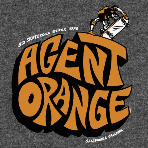 Agent Orange, Shirt Detail, Orange T Shirts, Grey T Shirt, Orange Grey, Cal Logo, Gray Tshirt, Punk Rock, Orange