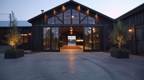 BarndoModern High End Barndominium, Industrial Barndominium Ideas, Barndominium With Large Garage, Large Barndominium Ideas, Barndominium Breezeway, Modern Barndominium Ideas Floor Plans, Barndominium Backyard, Ranch Bardominium, Pods Architecture