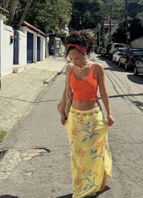 Summer Caribbean Outfits, Vacation Outfits Women Tropical, Caribian Style Outfit, Pr Trip Outfits, Boricua Aesthetic Outfits, Tropical Clothes Outfits, Mexico Outfit Aesthetic, Earthy Summer Outfits Black Women, Yellow Summer Outfits Black Woman