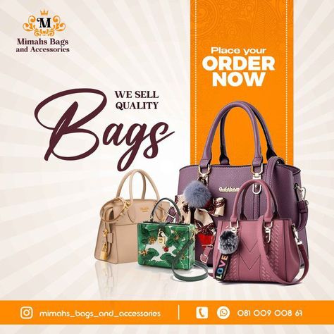 Bags Graphic Design, Product Flyers Design, Flyer Design Ideas Graphics, Boutique Flyer Design Social Media, Advert Design Ideas, Ad Flyer Design, Shopping Flyer Design, Product Design Flyer, Bag Banner Design