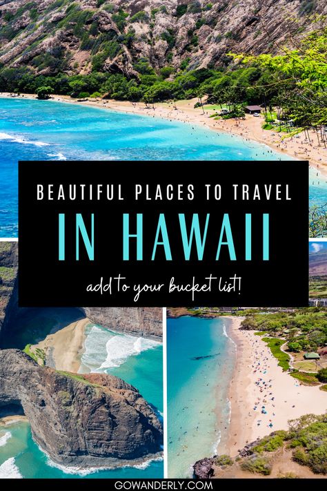 15 of the most beautiful places to visit in Hawaii, perfect for your travel itinerary. Hawaii Tourist Attractions, Hawaii Travel Aesthetic, Best Hawaiian Island To Visit, Best Places In Hawaii, Honolulu Hawaii Vacation, Places To Visit In Hawaii, Hawaii Bucket List, Hawaii Vacation Tips, Hawaii Islands