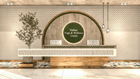 CONTEMPORARY NUBIAN RECEPTION AND BAR | Behance Nubian Interior Design, Resort Reception Design, Hotel Reception Design, Nubian Style, Bank Project, Reception Hotel, Organic Interior Design, Organic Interior, Entrance Lobby