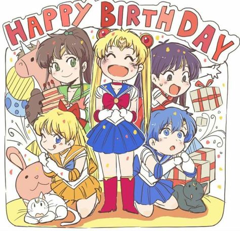 Sailor Moon Happy Birthday, Sailor Moon Sailor Stars, Anime Happy Birthday, Sailor Moon Party, Sailor Moon Birthday, Sailor Moons, Anime Birthday, Anime Disney, Makoto Kino