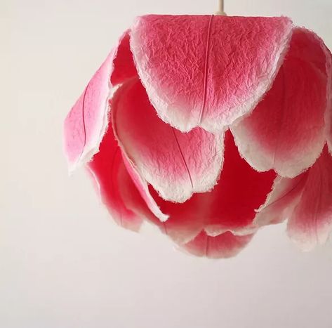 International／sachie muramatsu Flower Lamps, Paper Lamps, Diy Flower Crown, Diy Lampe, Flower Lamp, Paper Flowers Craft, Giant Paper Flowers, Washi Paper, Boho Diy