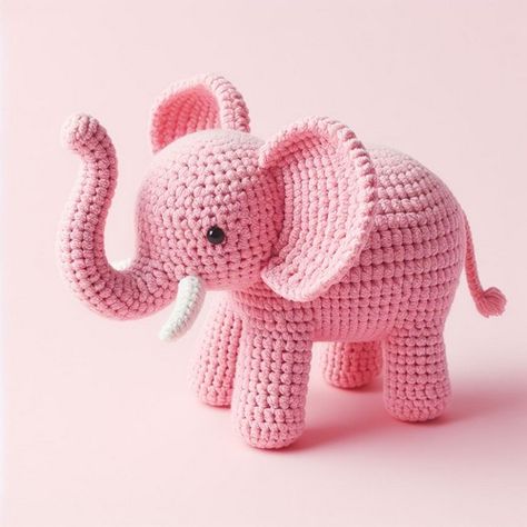 Elephant Crochet Free Pattern, Crocheted Elephant Pattern Free, Free Elephant Crochet Pattern, Elephant Crochet Pattern Free, Free Crochet Elephant Pattern, Amigurumi Elephant Free Pattern, Knit Plushies, Elephant Amigurumi Free Pattern, Crochet Elephant Pattern Free