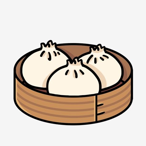 Essen, Bao Drawing, Snack Cartoon, Snack Illustration, Snack Png, Banh Bao, Food Cartoon, Cute Food Drawings, Cute Food Art