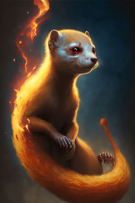 Wildfire Spirit, Fire Spirit, Pine Marten, Wild Fire, Dnd Art, Character Building, Dnd Characters, Character Drawing, Concept Art