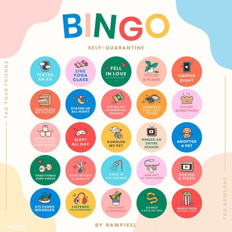 Download premium vector of Self quarantine social media story bingo challenge vector about dog, bingo, dog vector, ramen, and fitness 2315173 Bingo Graphic Design, Yearly Magazine, Bingo Card Design, Bingo Graphic, Bingo Dog, Bingo Design, Bingo Ideas, Checklist Design, Friend Bingo