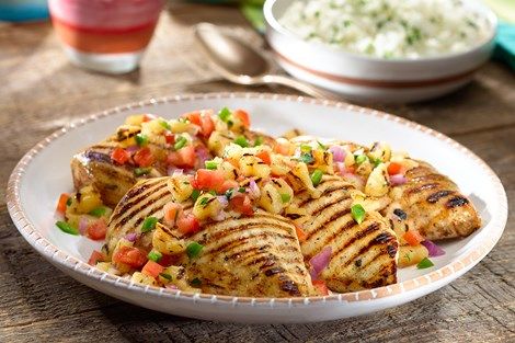 Grilled Mojo Chicken with Charred Pineapple Salsa Goya Mojo Marinade Recipes, Mojo Marinade Recipes, Goya Recipes, Charred Pineapple, Mojo Criollo, Mojo Marinade, Goya Recipe, Mojo Chicken, Chicken Pineapple