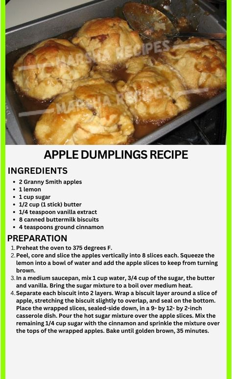 Apple Dumplings Recipe - Grandma's Tasty Recipes Apple Dumplings Recipe, Apple Dumpling Recipe, Apple Dumpling, Cinnamon Roll Icing, Canned Apples, Apple Dumplings, Dumplings Recipe, Dumpling Recipe, Grandmas Recipes